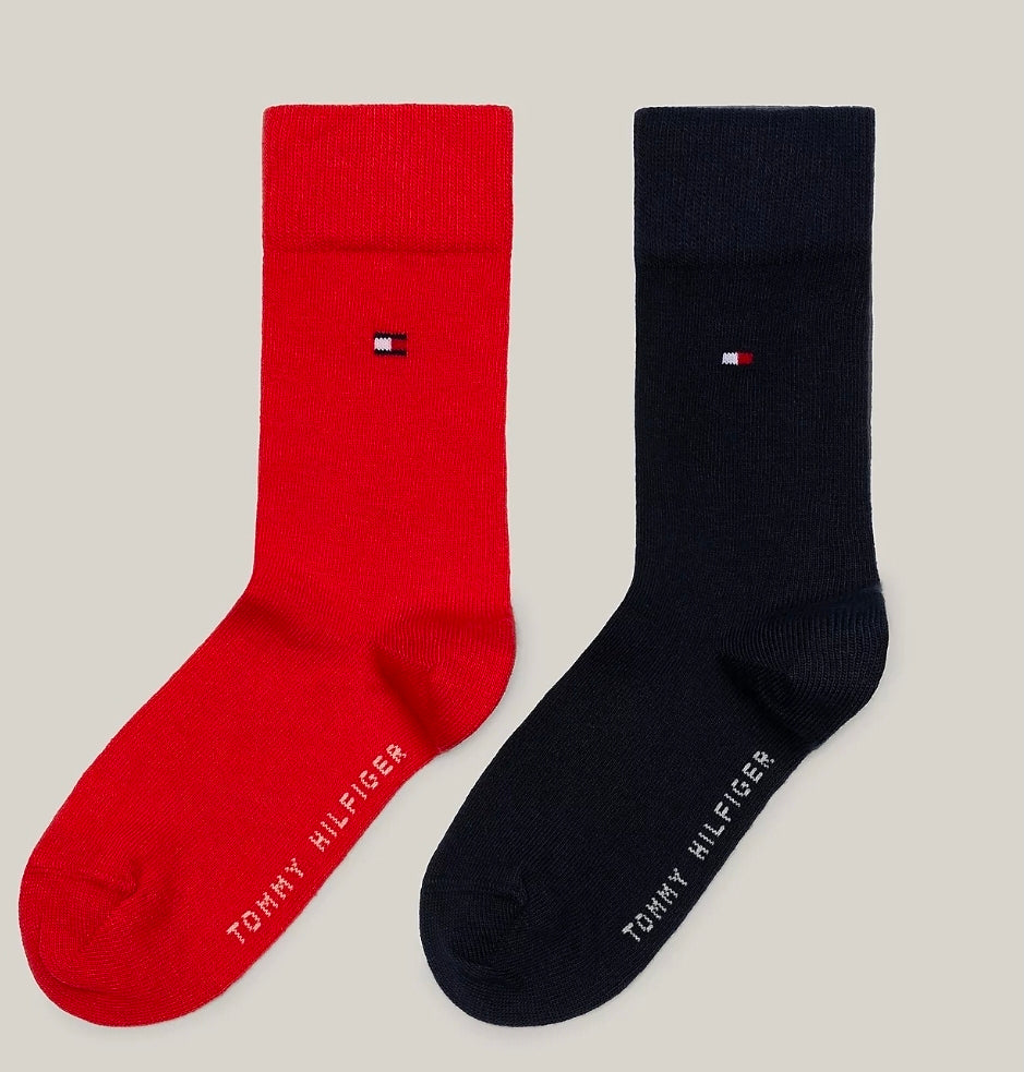 TOMMY HILFIGER 2 PACK SOCKS - RED/NAVY