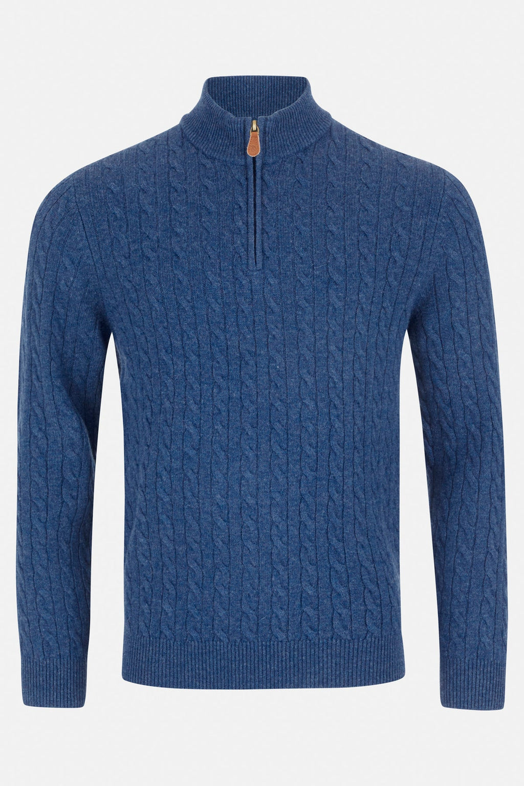 BENETTI GRANT CABLE 1/4 ZIP KNITWEAR - INDIGO