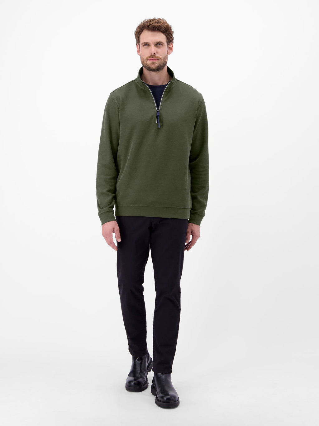 LERROS SELANIK 1/4 ZIP SWEATSHIRT  - KHAKI