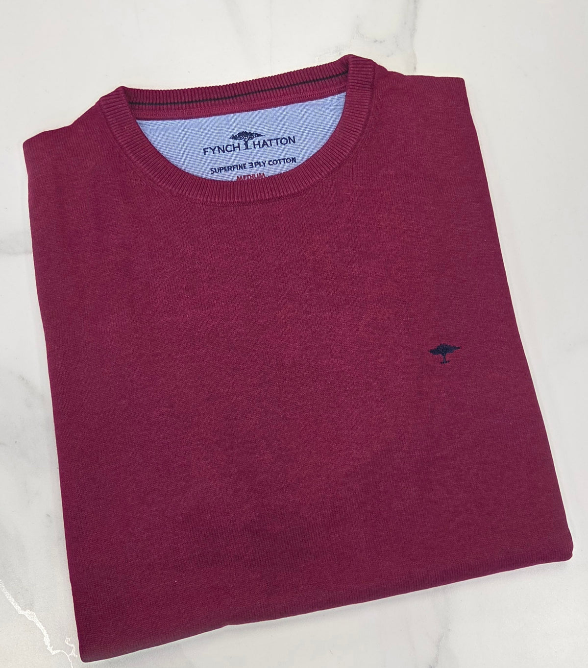 FYNCH HATTON O-NECK KNITWEAR  - WINE