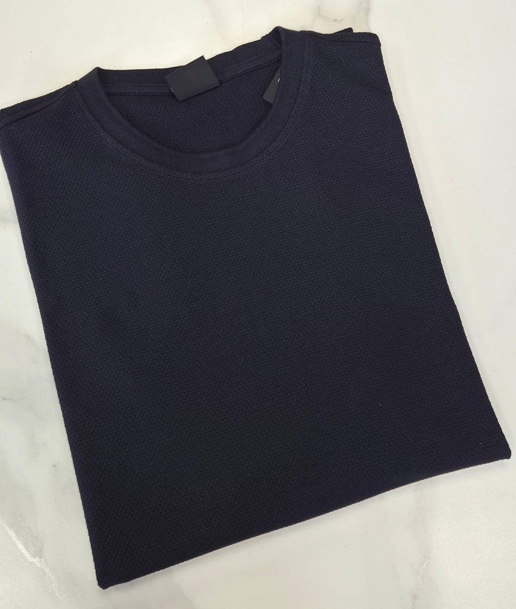 BUGATTI  HEAVY CREW NECK T-SHIRT (1511E/390) - NAVY