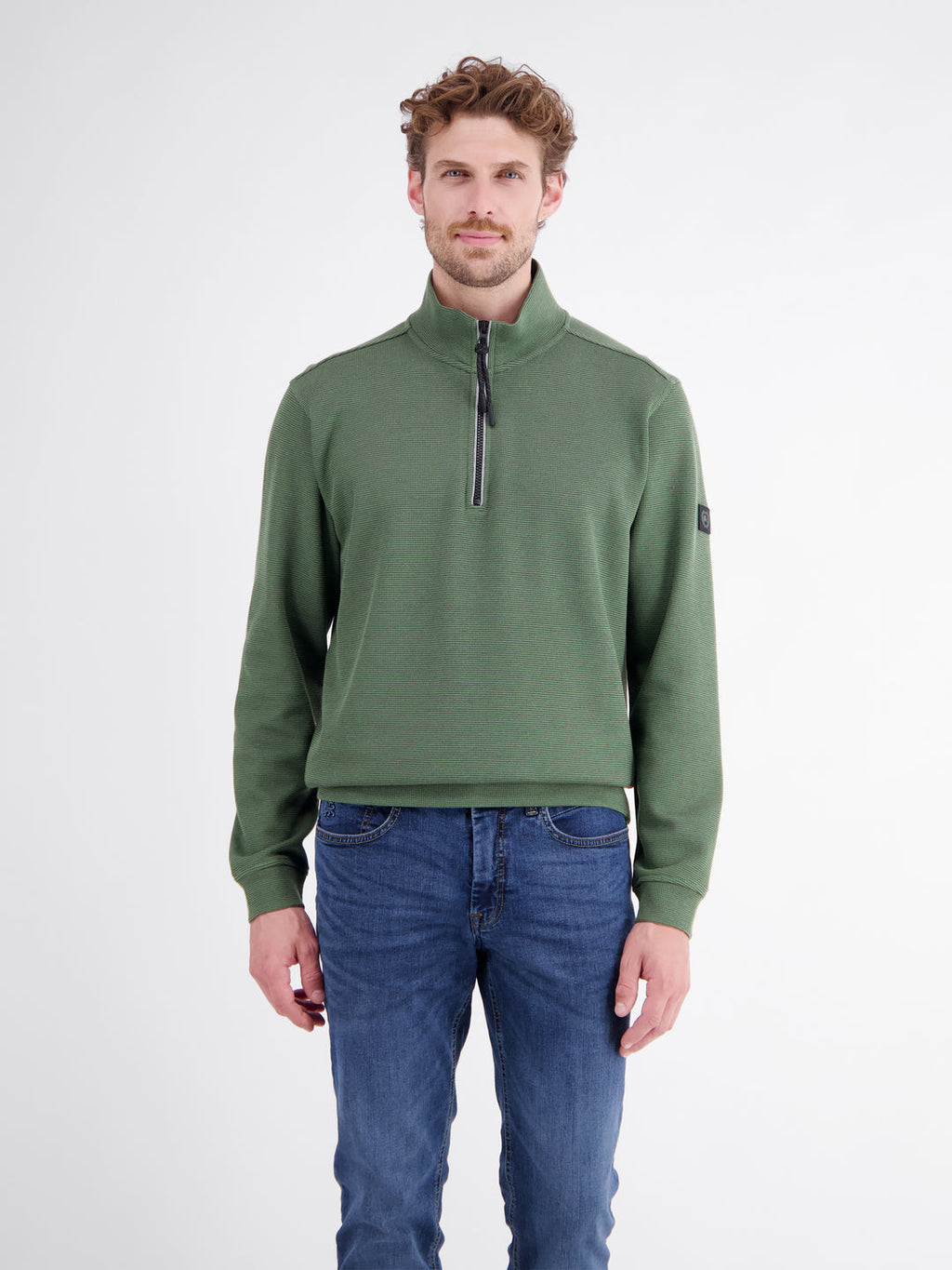 LERROS SELANIK 1/4 ZIP TROYER SWEATSHIRT - GREEN