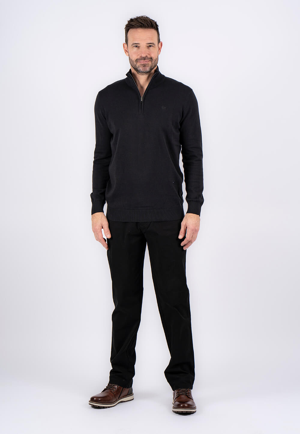 PRE END MALCOM ZIP KNITWEAR - BLACK