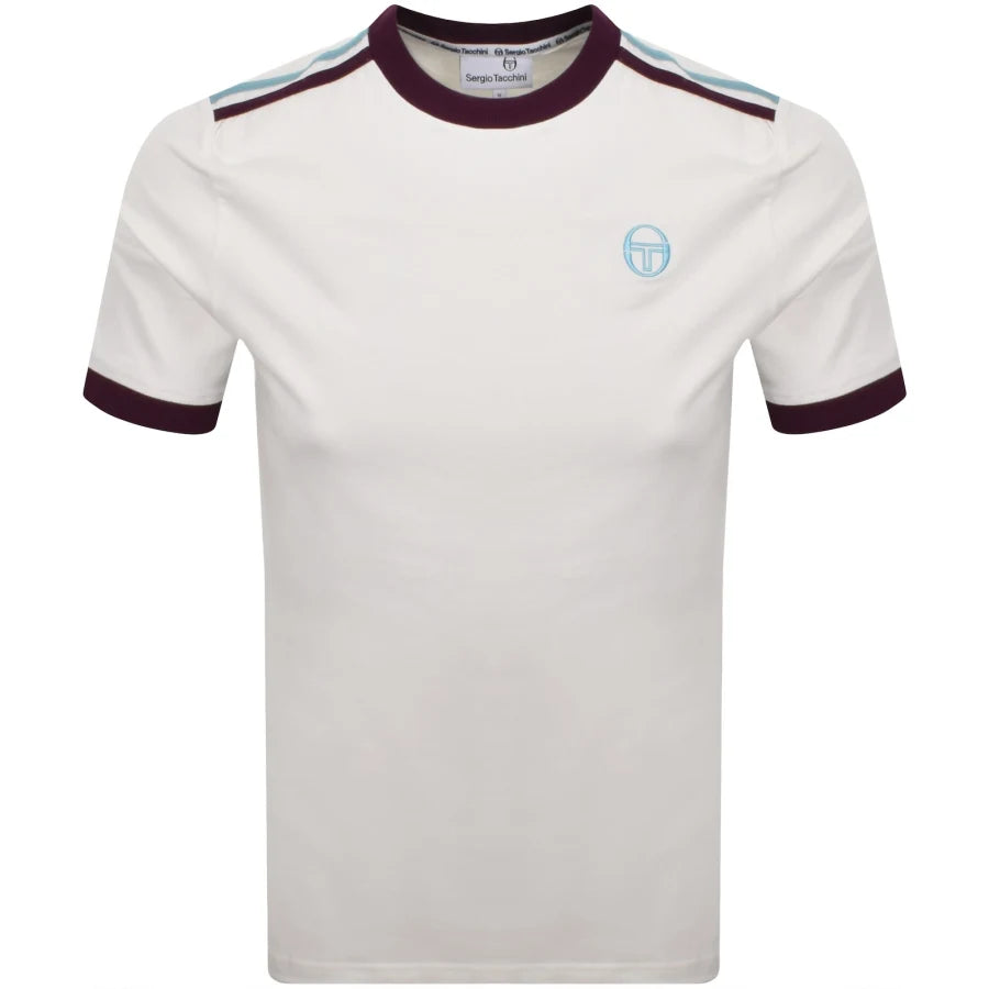 SERGIO TACCHINI TRISTE T-SHIRT - CREAM/PLUM