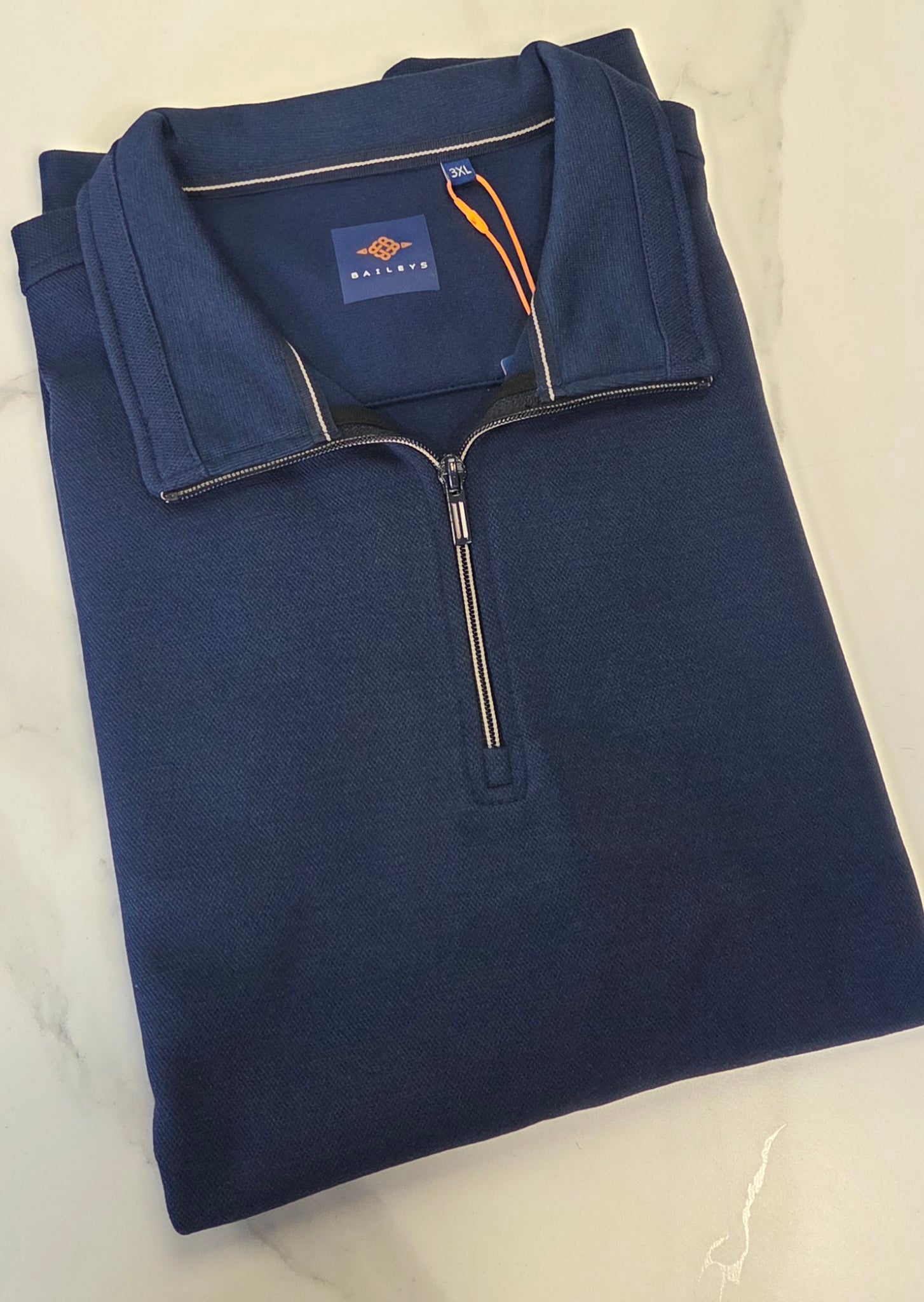 BAILEYS 1/4 ZIP SWEATSHIRT PLUS SIZED 3XL - 6XL - NAVY
