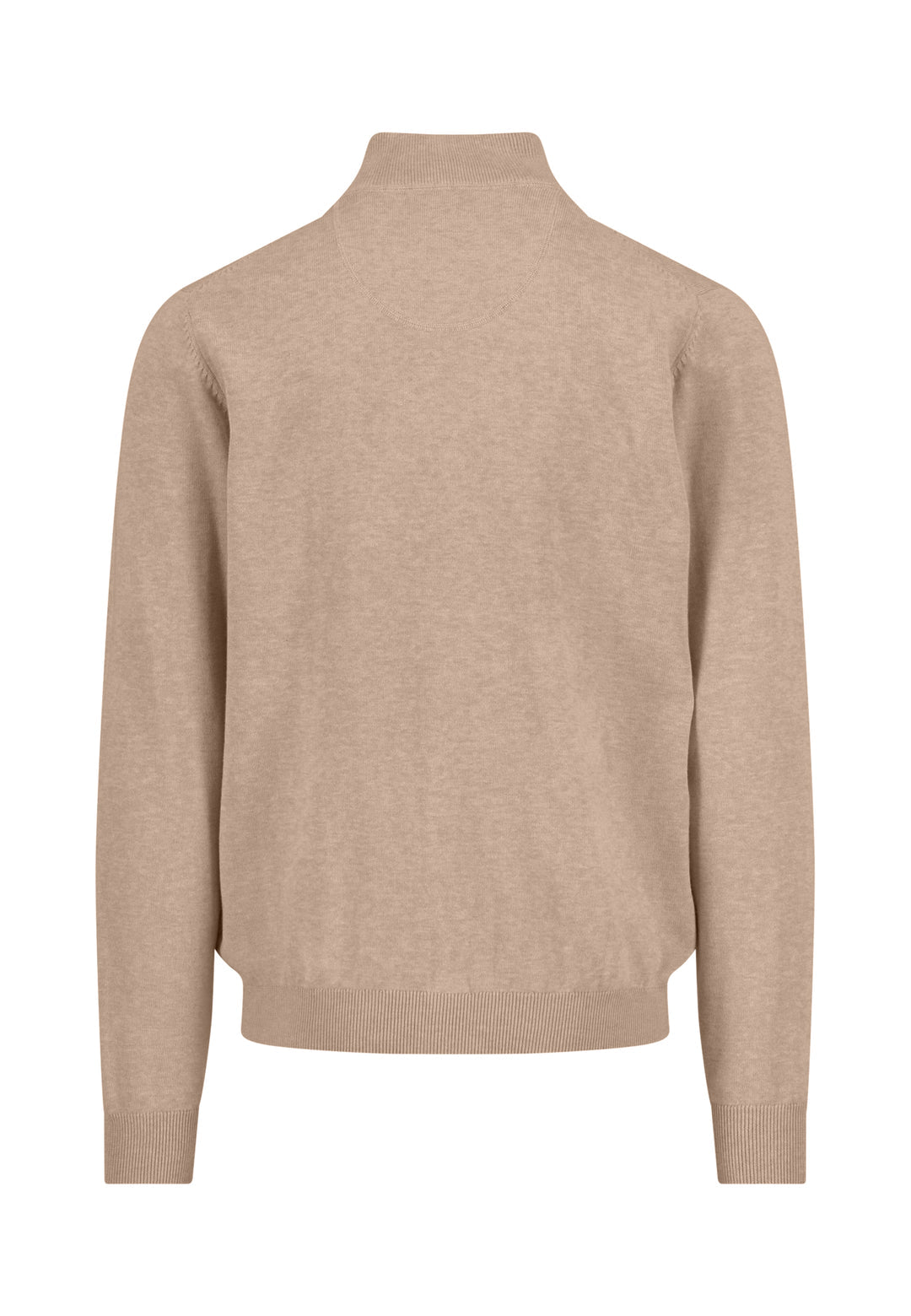 FYNCH HATTON 1/4 ZIP KNITWEAR - BEIGE