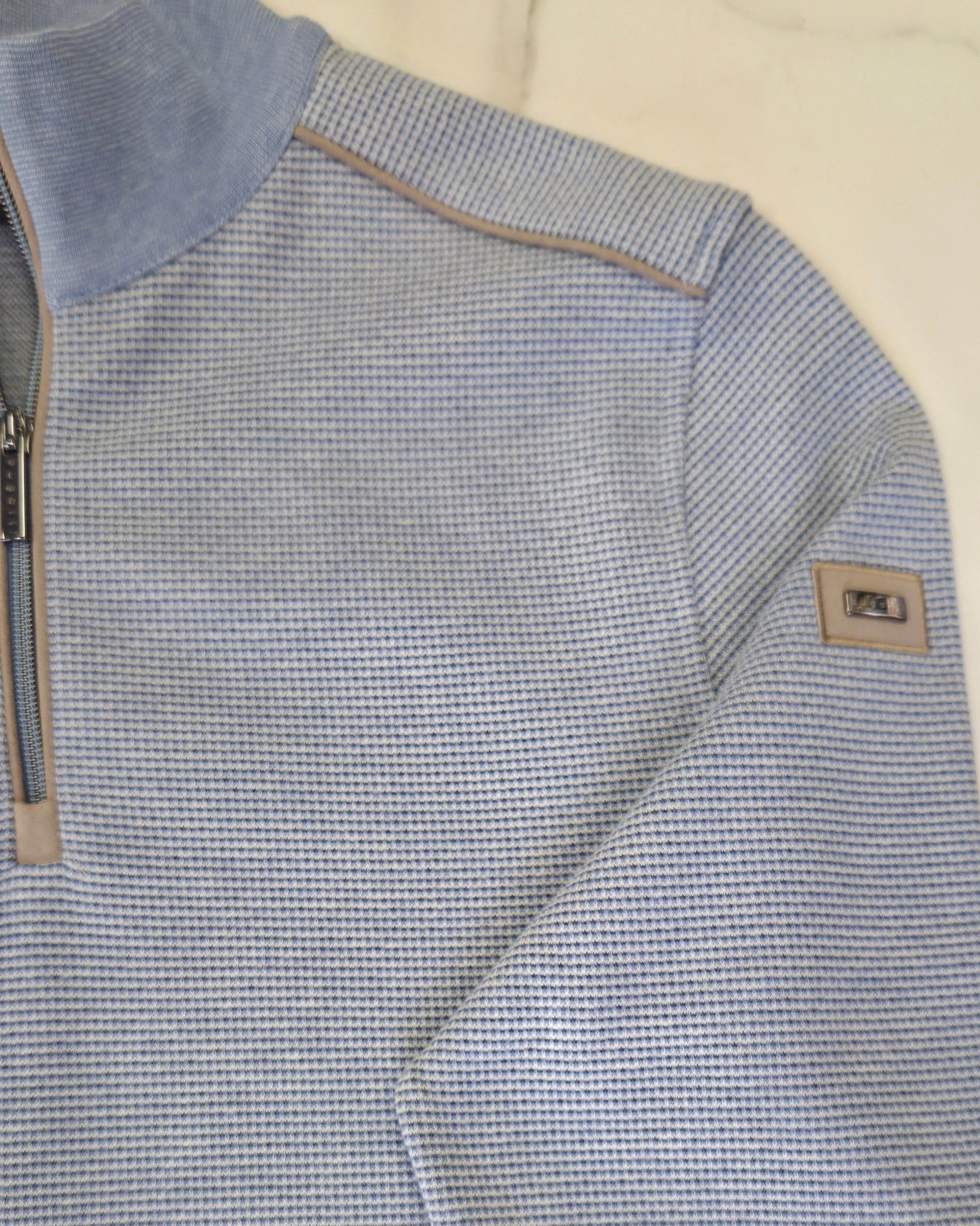 BUGATTI 1/4 ZIP SWEATSHIRT (15141E/320) - BABY BLUE