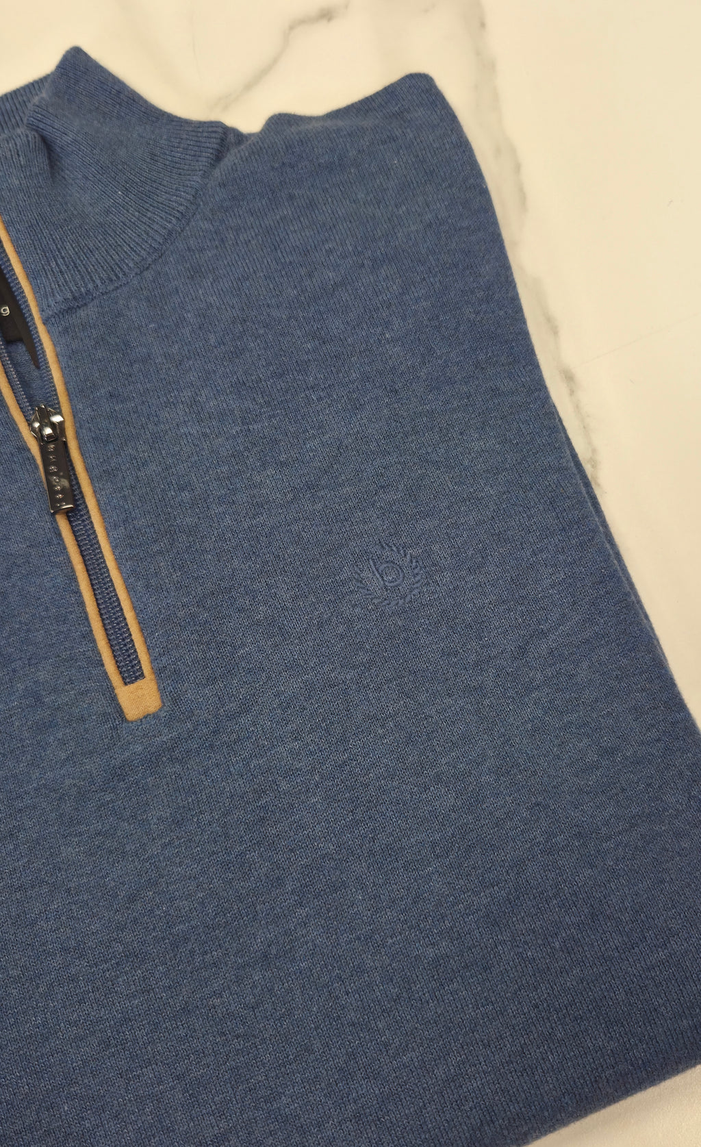 BUGATTI 1/4 ZIP KNITWEAR (15510E/370) - DENIM BLUE