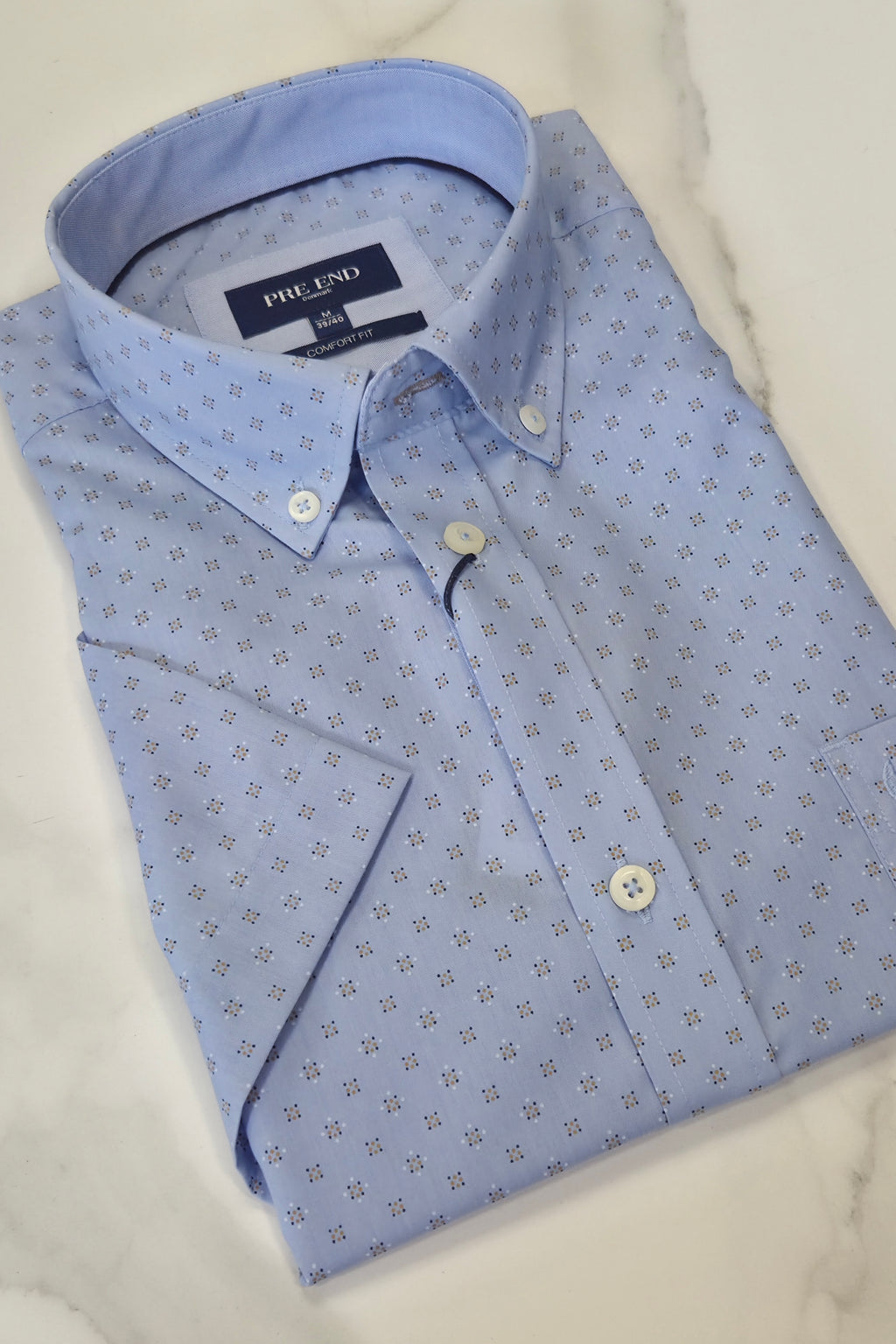 PRE END NAPOLI PATTERN S/S SHIRT - BABY BLUE