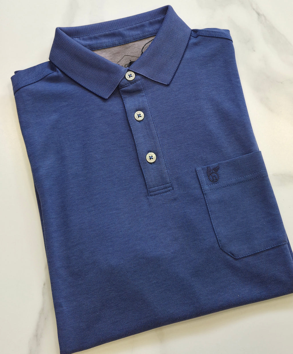 HAJO POLOSHIRT - DENIM BLUE