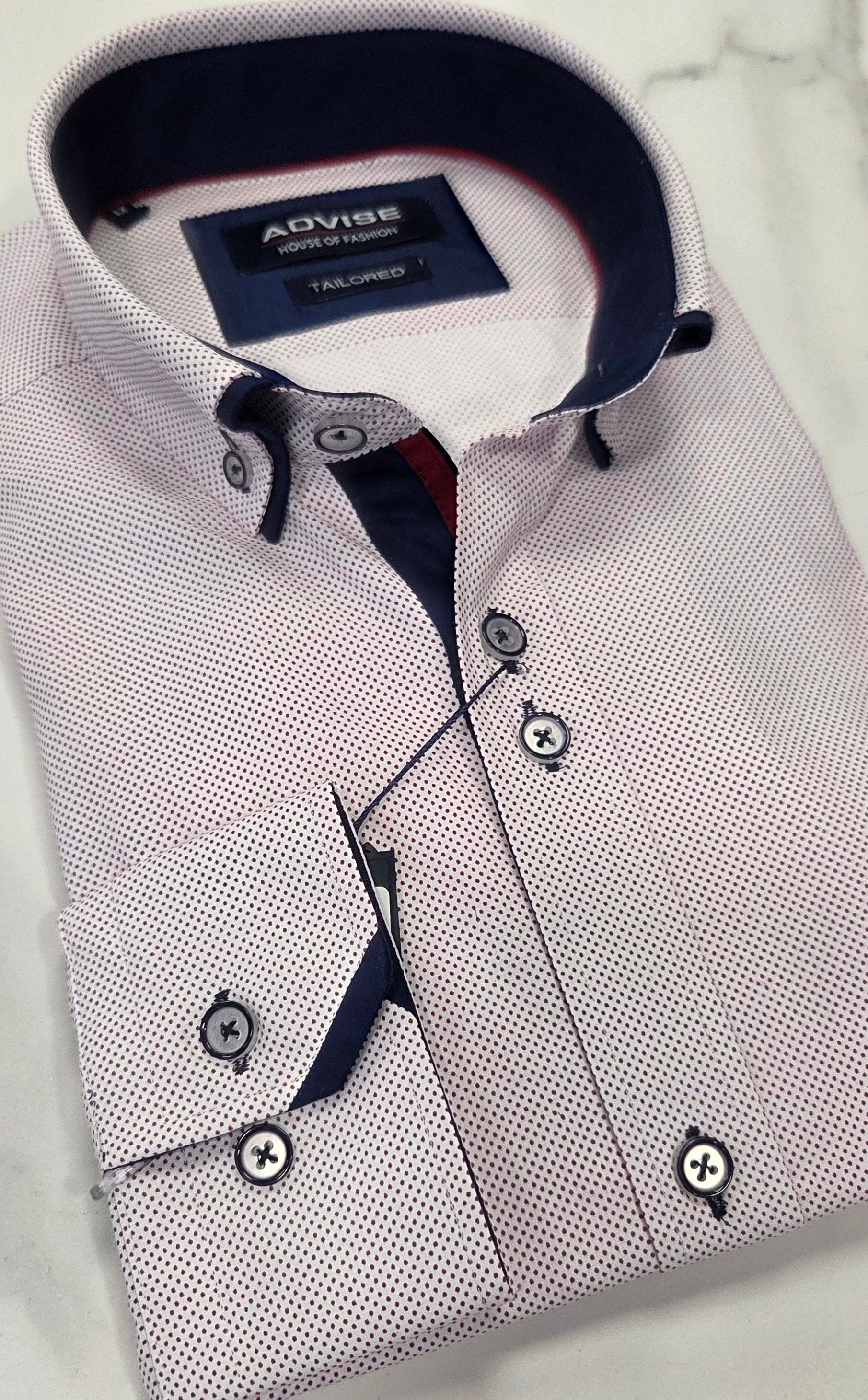 ADVISE DOUBLE COLLAR SHIRT (AD-901) - RED/WHITE