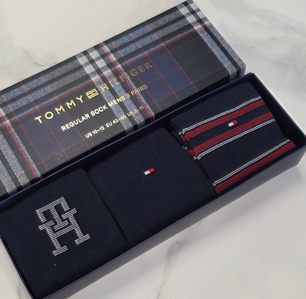 TOMMY HILFIGER MONOGRAM 3 PACK GIFT BOX - NAVY