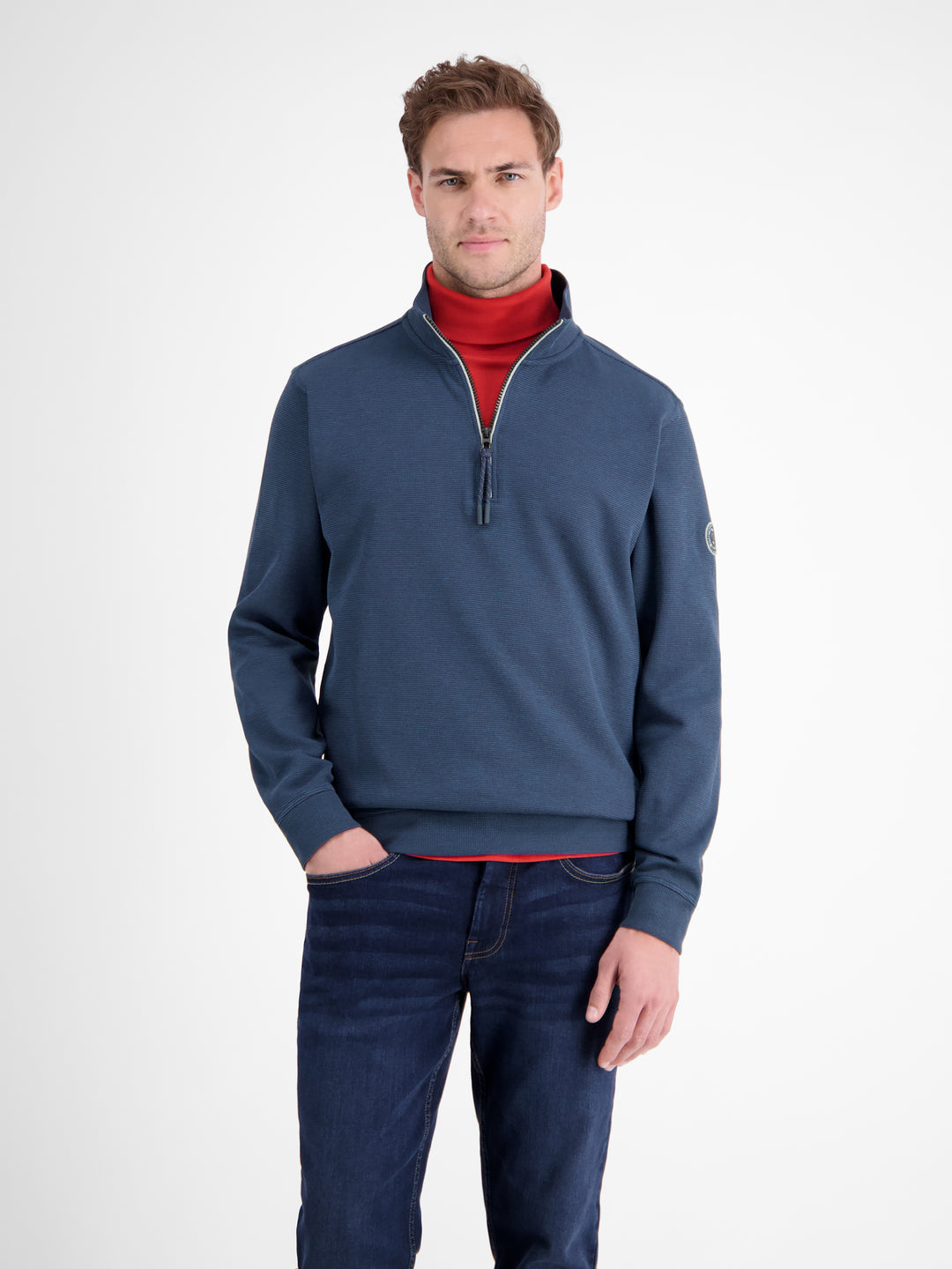 LERROS SELANIK 1/4 ZIP SWEATSHIRT (2584402/448) - NAVY BLUE