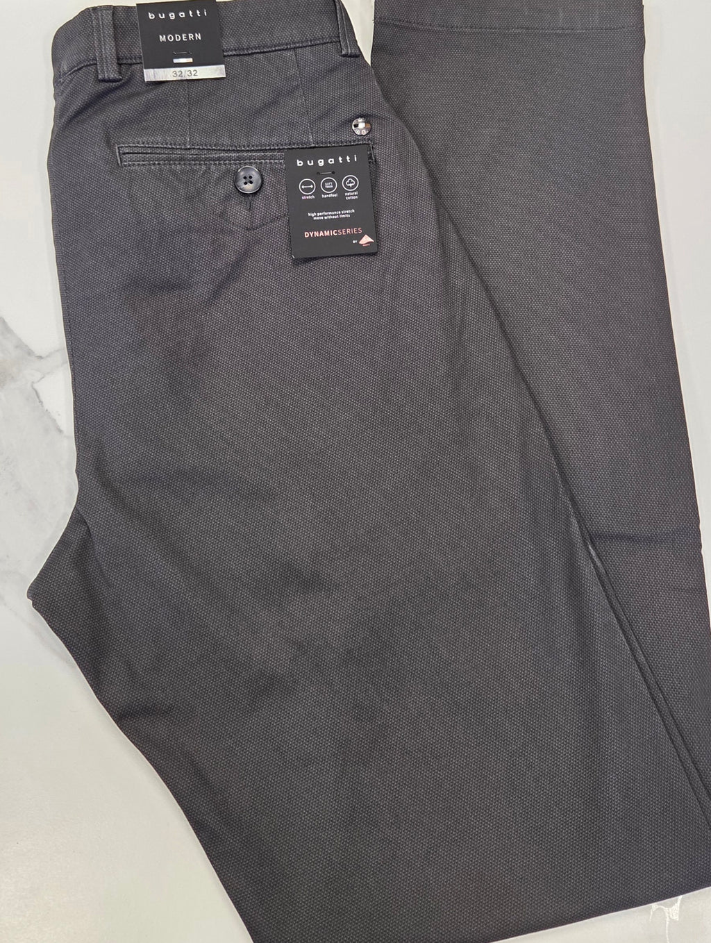 BUGATTI DYNAMIC STRETCH CHINO (26395F/260) - CHARCOAL
