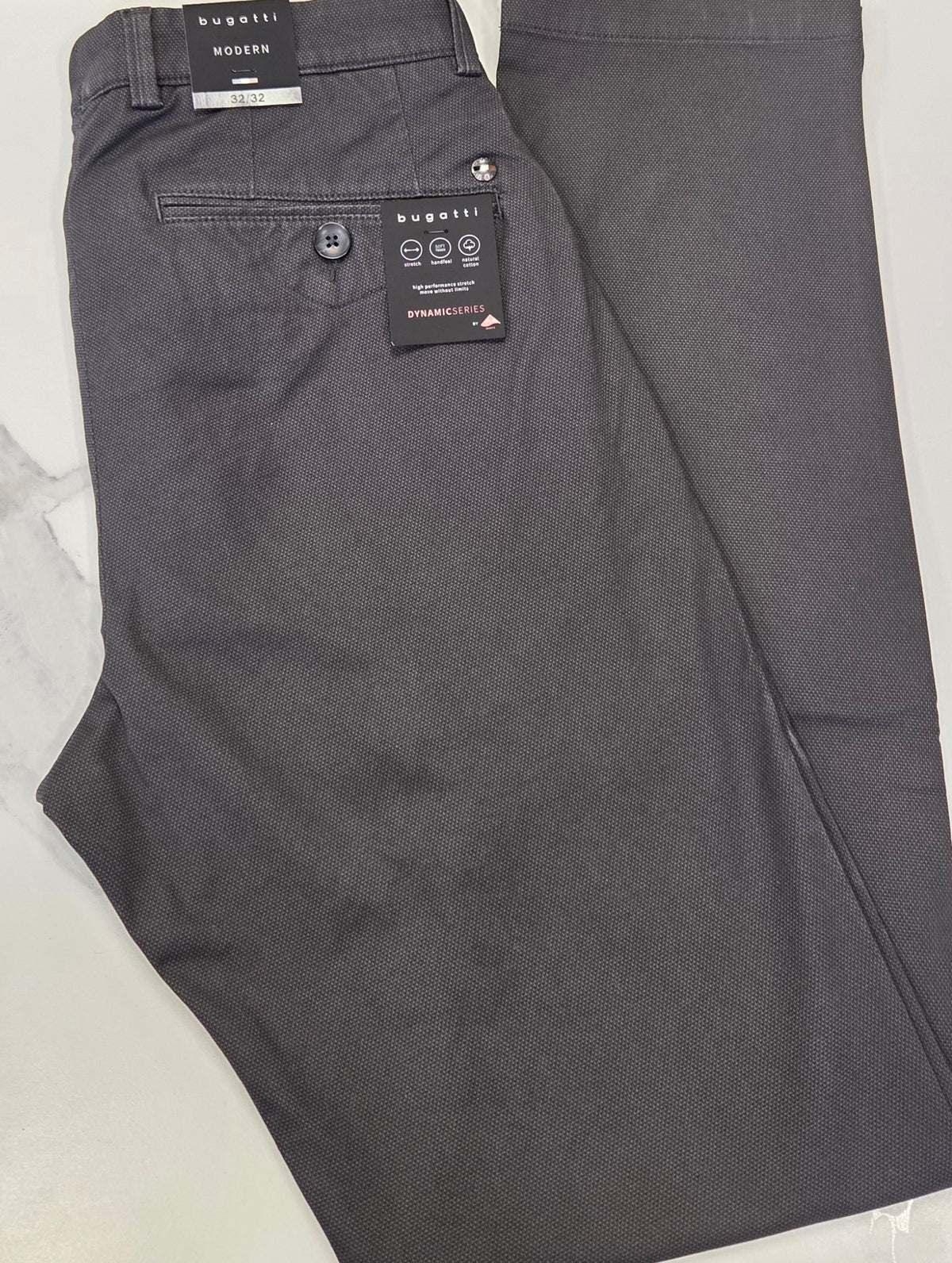 BUGATTI DYNAMIC STRETCH CHINO (26395F/260) - CHARCOAL