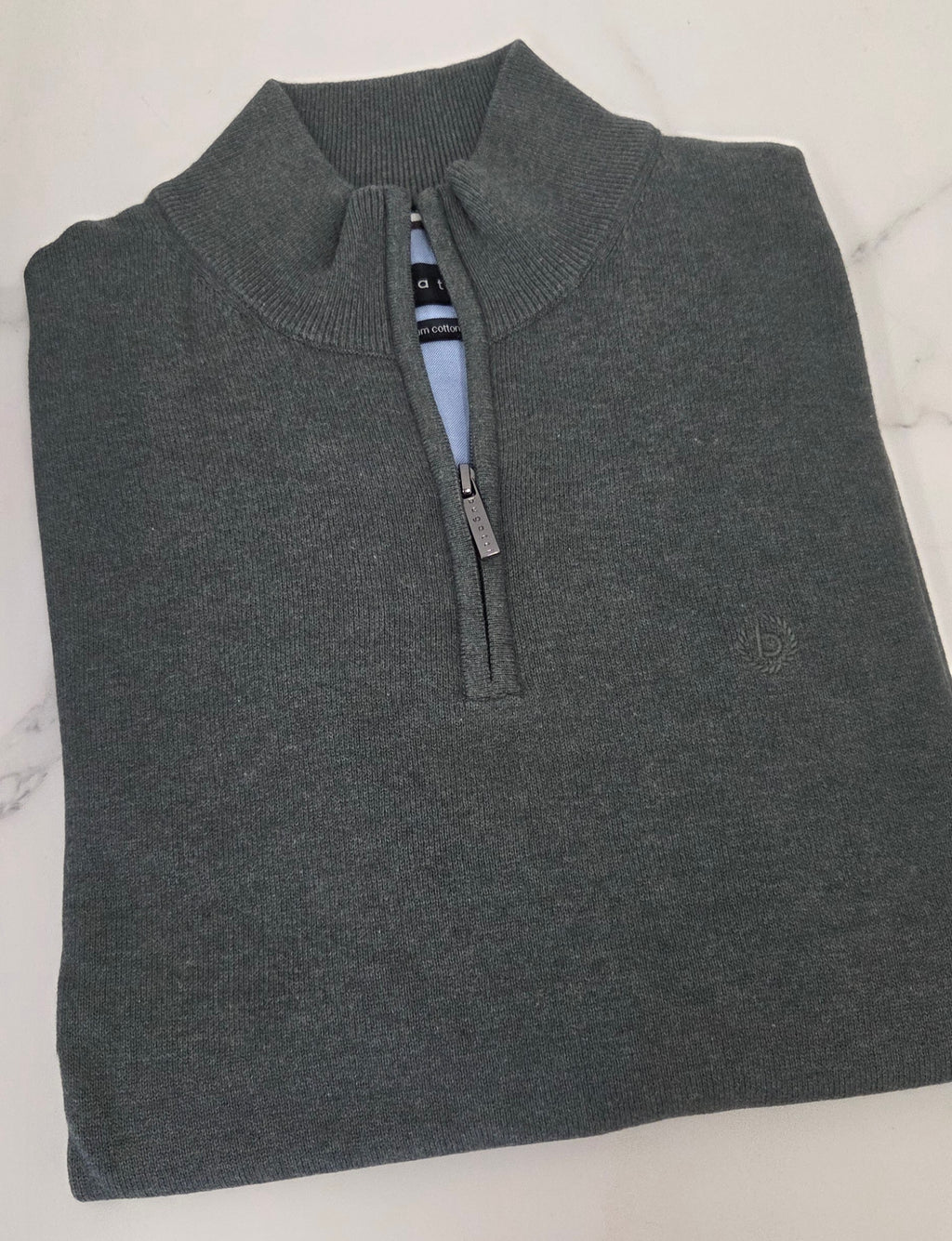 BUGATTI 1/4 ZIP KNITWEAR (25529F/150) - SAGE