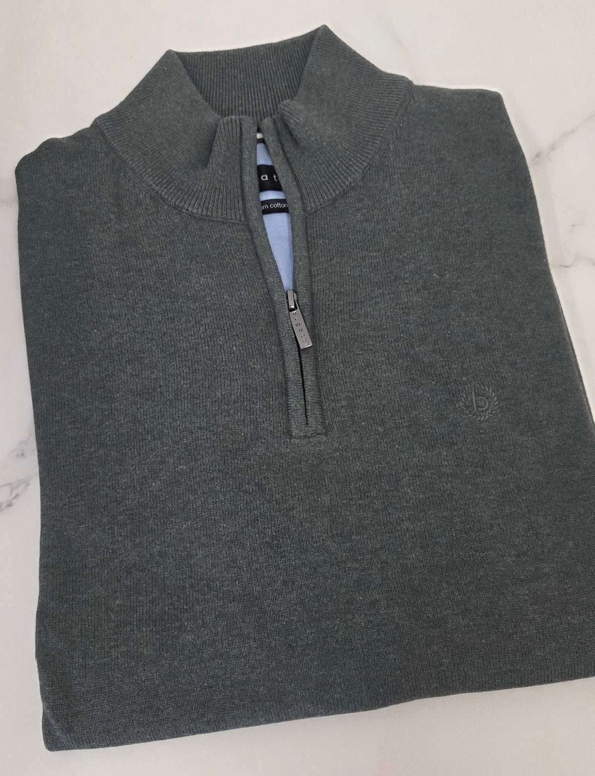 BUGATTI 1/4 ZIP KNITWEAR (25529F/150) - SAGE