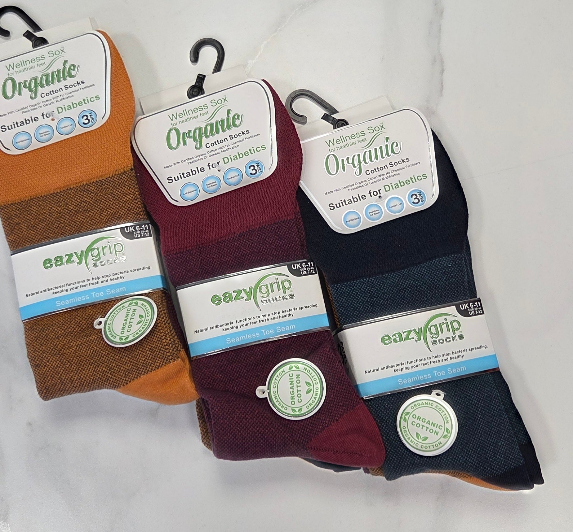 DIABETIC 3 PACK SOCKS - MIX COLOUR