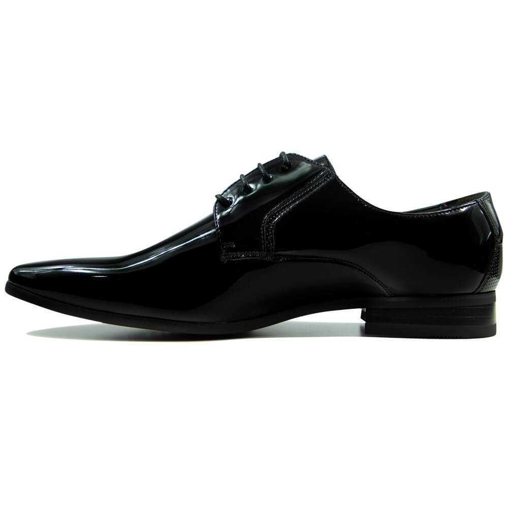 MARCOZZI BRUSSELS PATENT TUX SHOE - BLACK