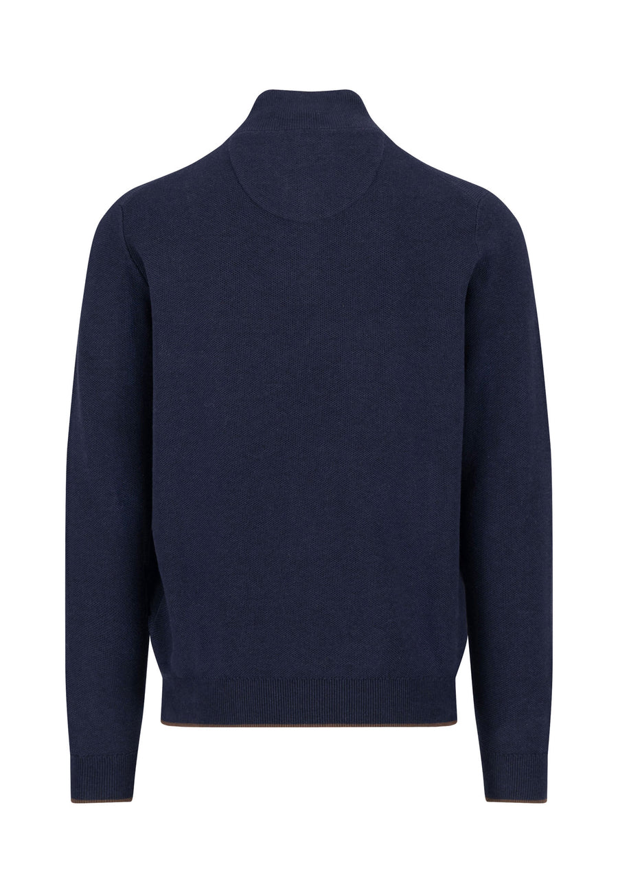 FYNCH HATTON BUTTON TROYER KNITWEAR - NAVY