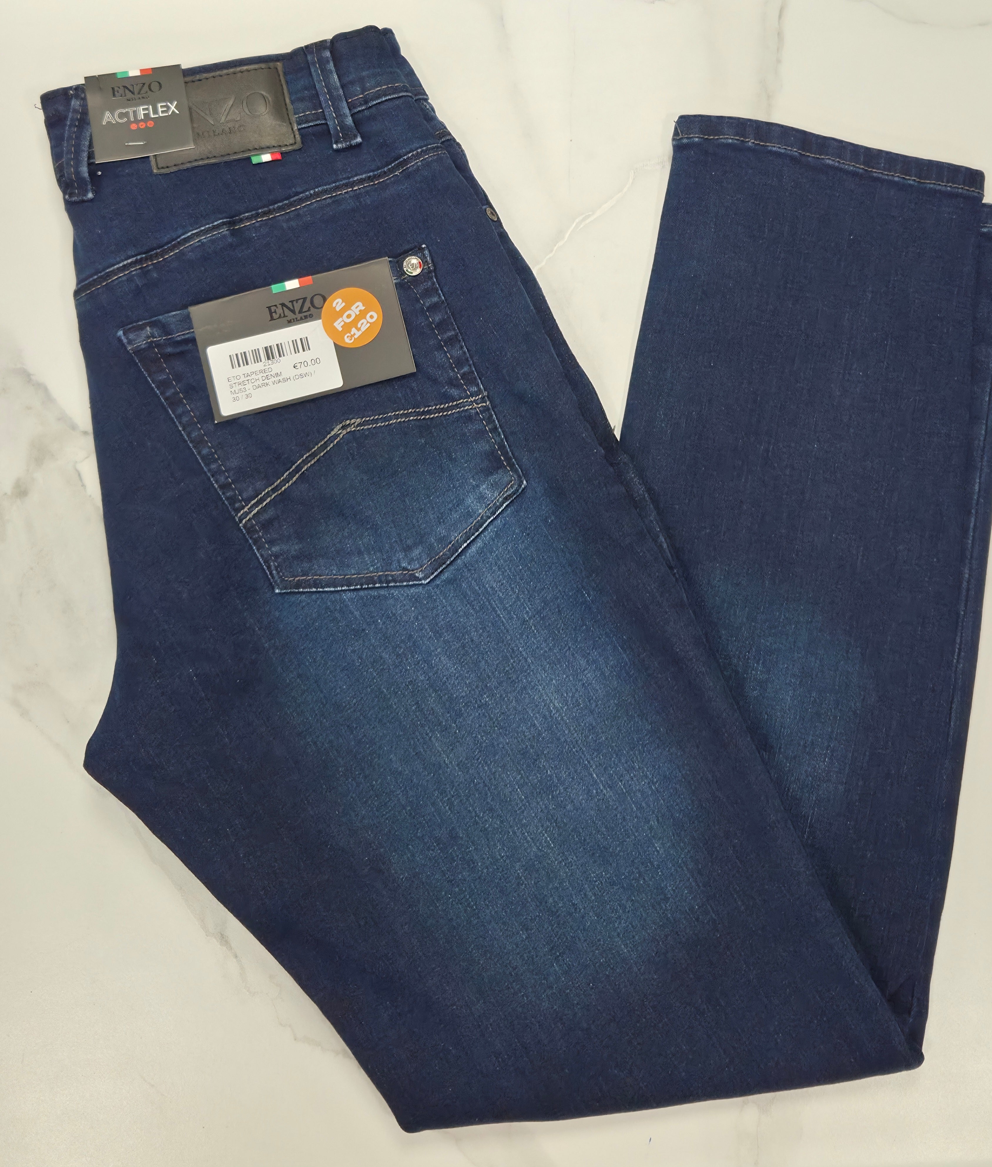 ENZO TAPERED STRETCH DENIM MJ53 - DARK WASH (DSW)