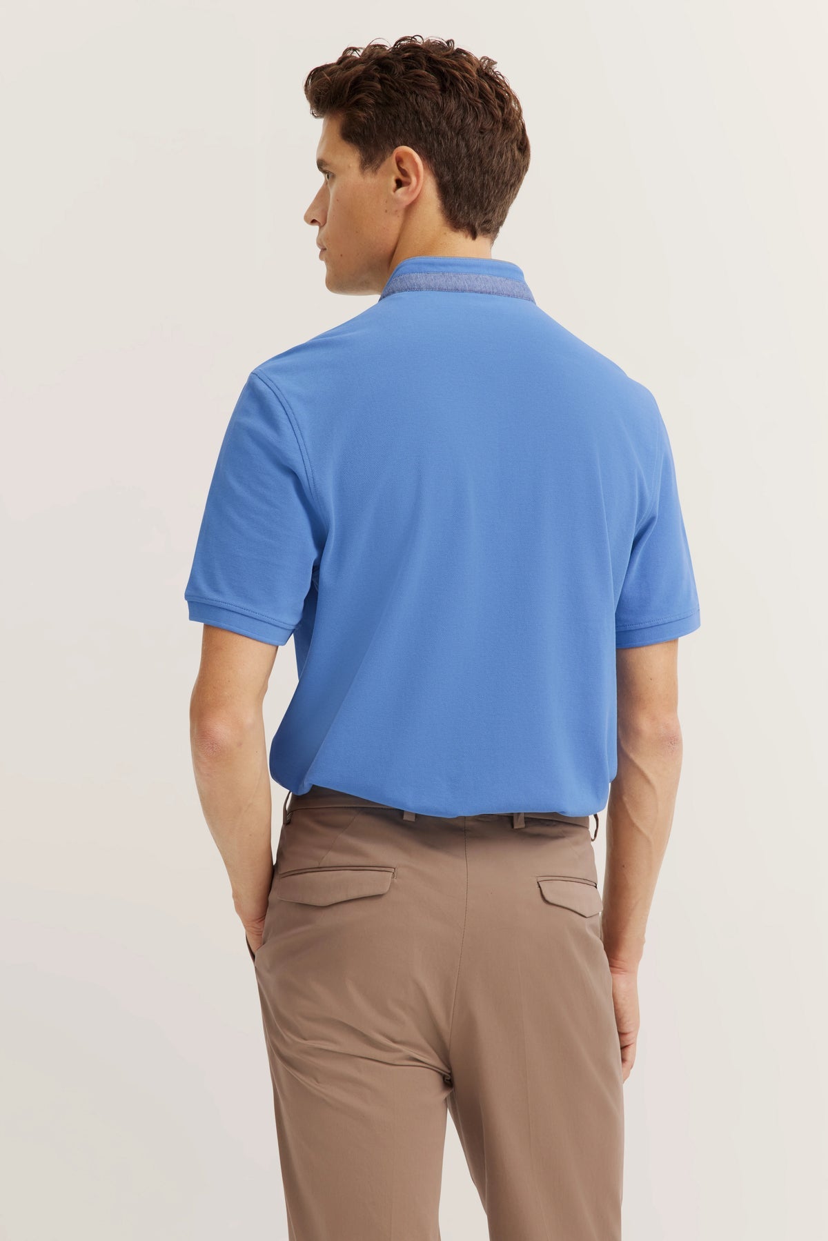 BUGATTI GRANDFATHER COLLAR POLO SHIRT  - BLUE