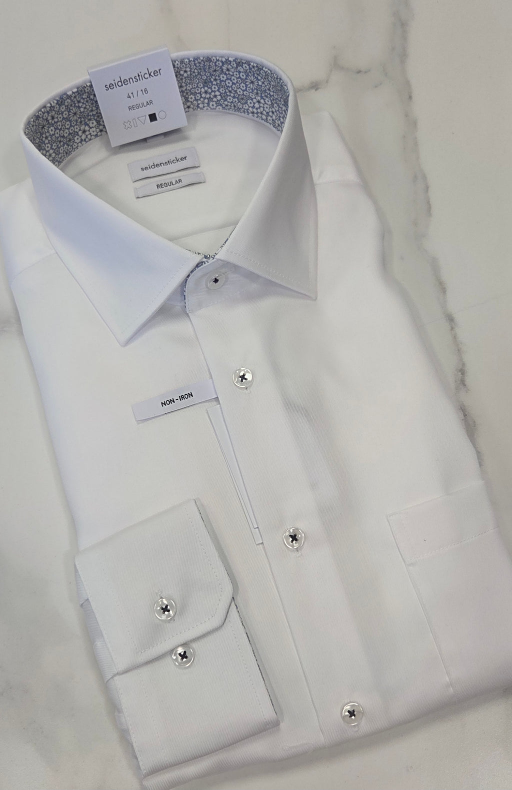 SEIDENSTICKER L/S REGULAR FIT (01.147200/01) - WHITE