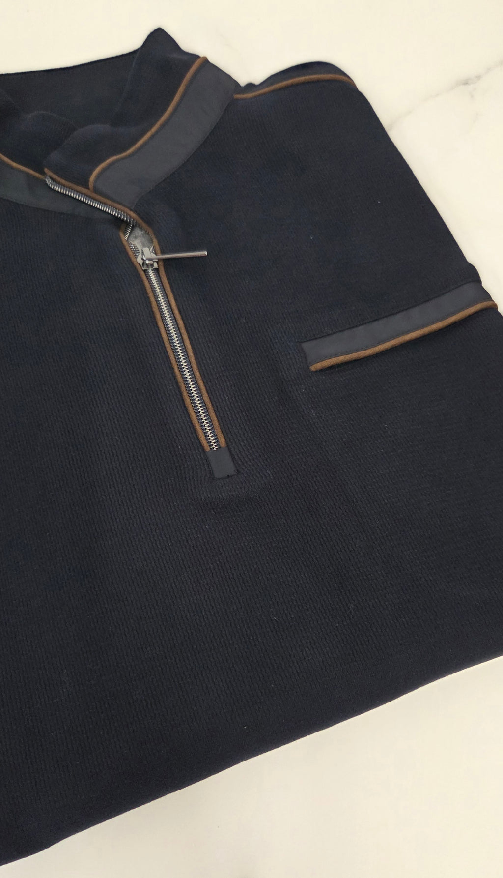 BUGATTI 1/4 ZIP SWEAT TROYER  - NAVY