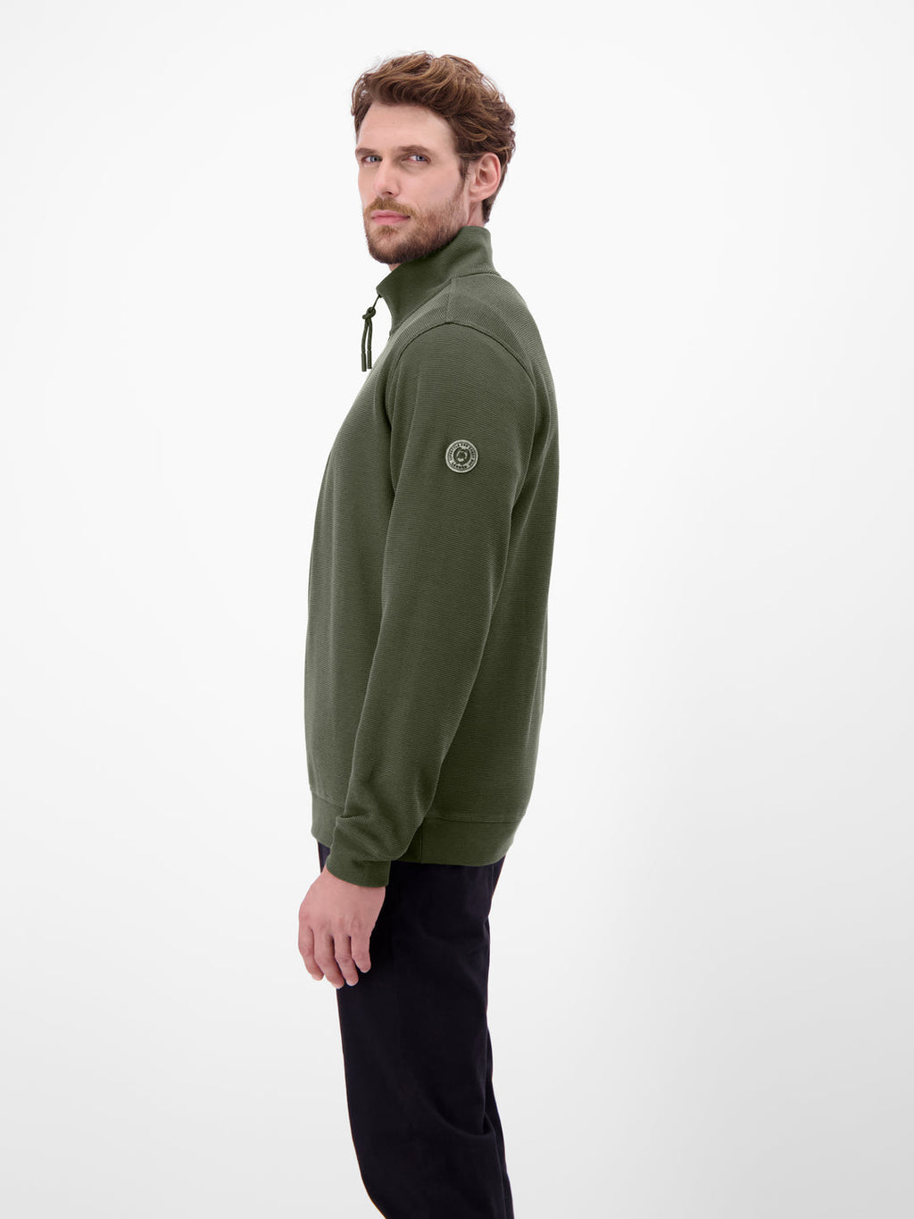 LERROS SELANIK 1/4 ZIP SWEATSHIRT  - KHAKI