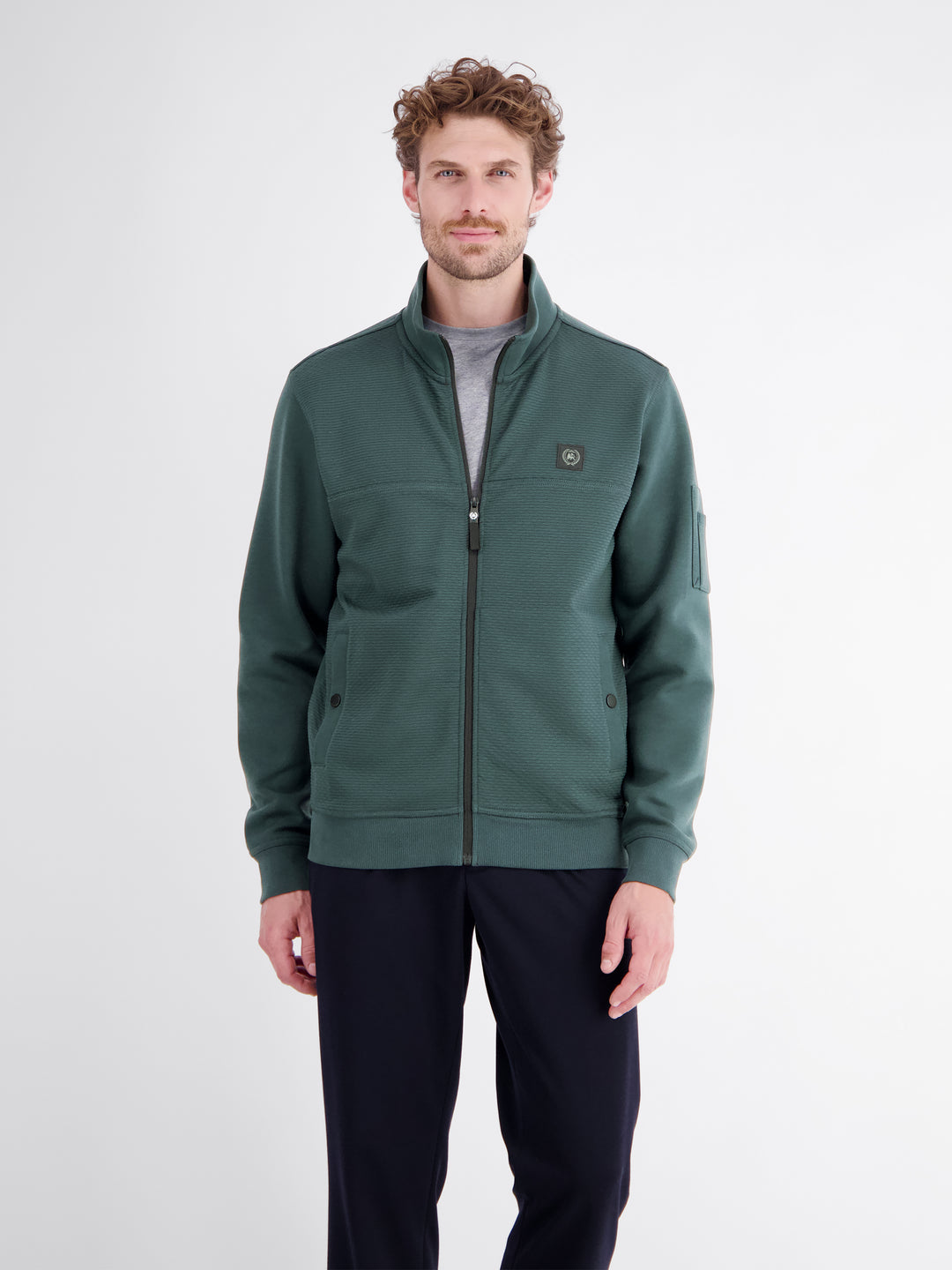 LERROS FULLZIP TROYER SWEATSHIRT JACKET - FOREST GREEN