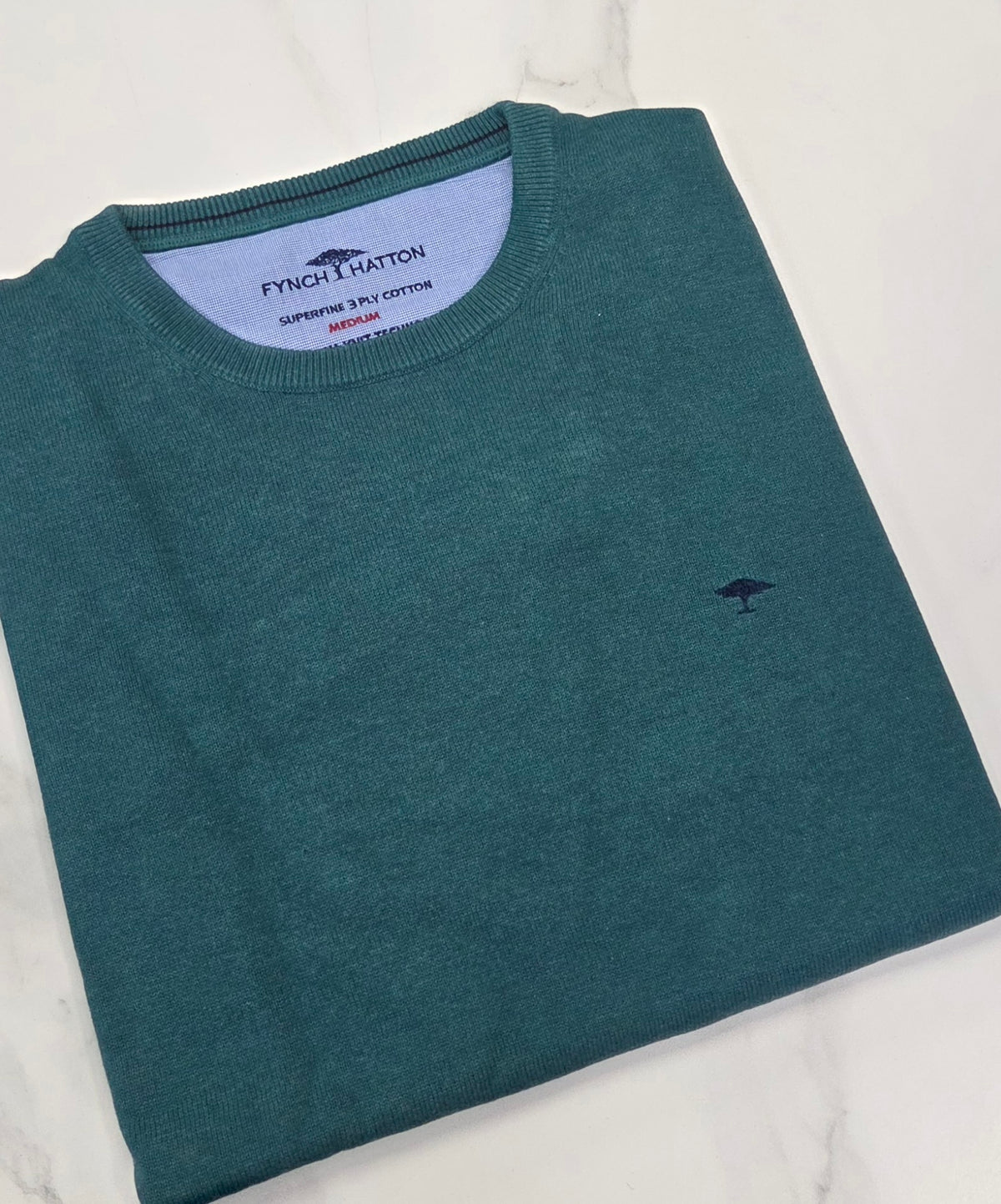FYNCH HATTON O-NECK KNITWEAR  - GREEN