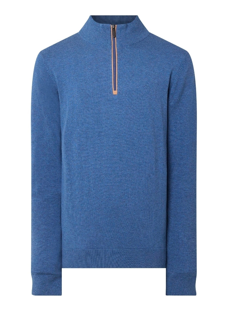 BUGATTI 1/4 ZIP KNITWEAR (15510E/370) - DENIM BLUE