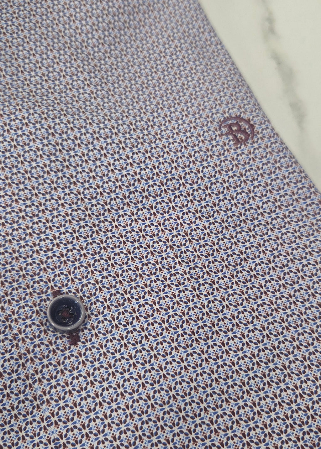 BENETTI MOSCO L/S SHIRT - WINE/BLUE