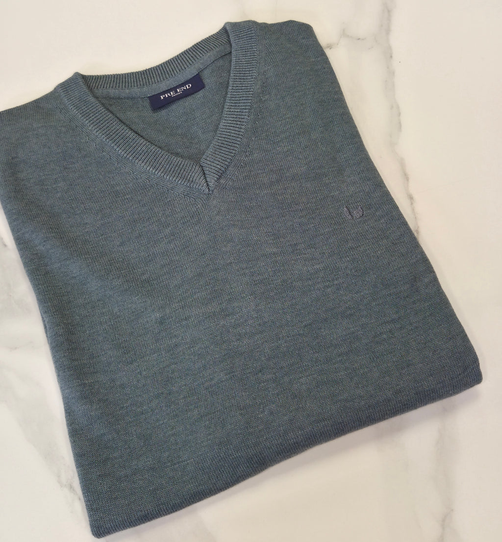 PRE END MALCOM V NECK KNIT - SAGE GREEN