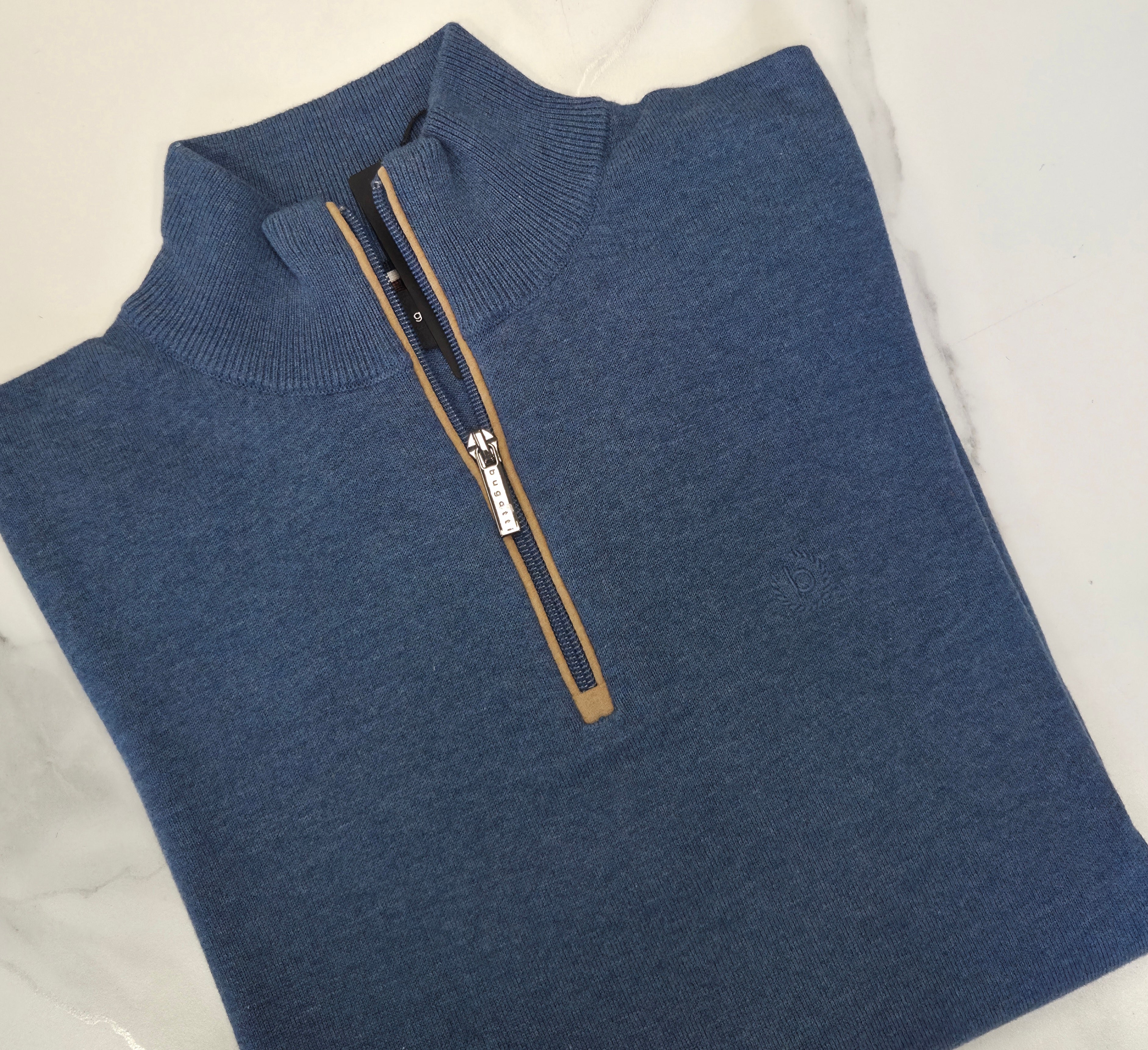 BUGATTI 1/4 ZIP KNITWEAR (15510E/370) - DENIM BLUE