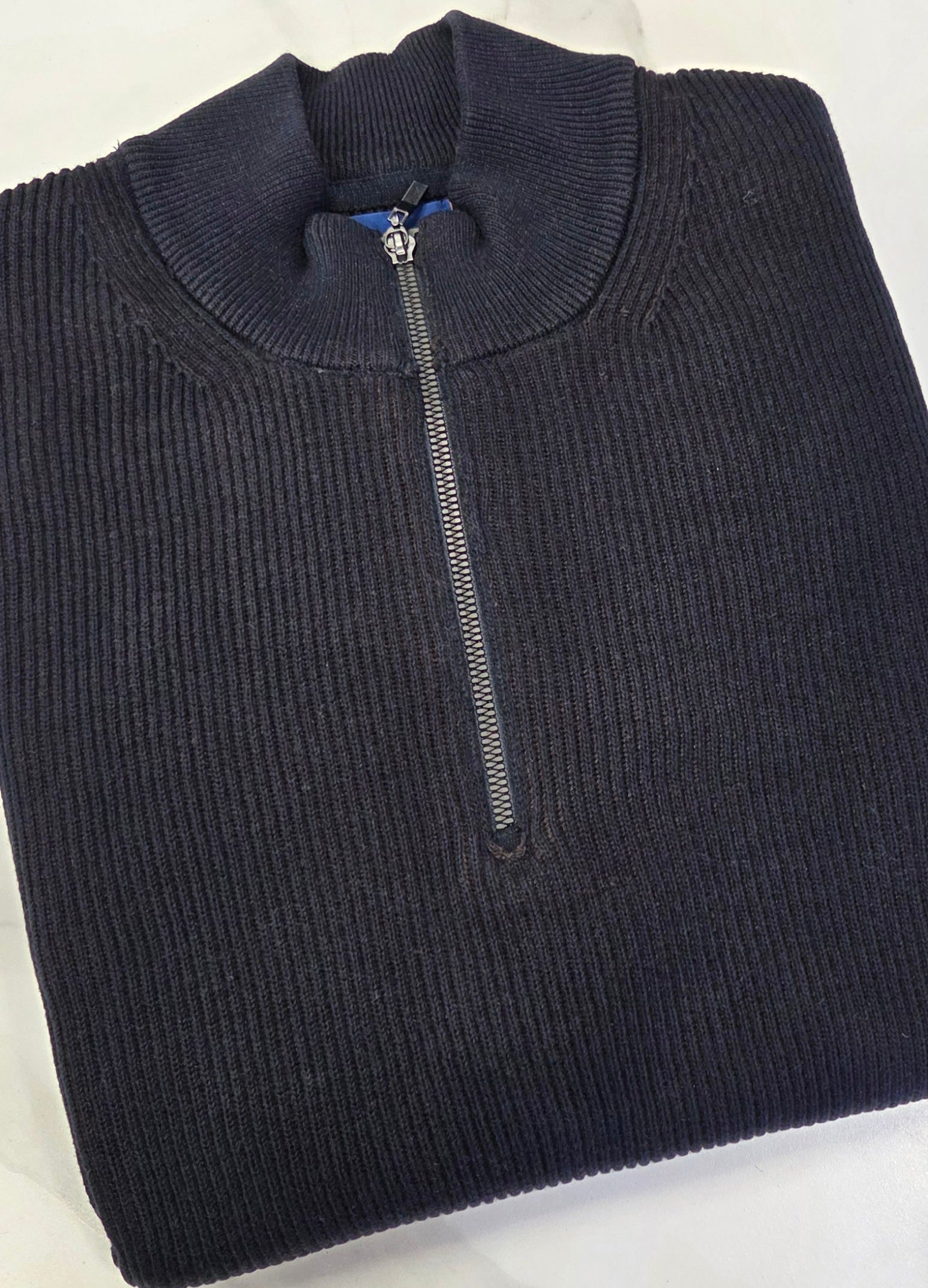 BAILEYS TEXTURED 1/4 ZIP KNITWEAR (528419/60) - NAVY