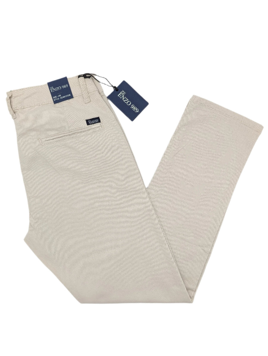 ENZO SLIM FIT STRETCH CHINO - STONE