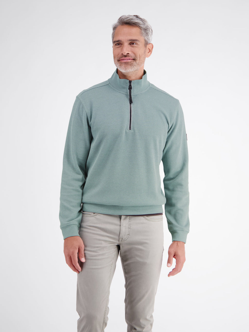 LERROS SELANIK 1/4 ZIP TROYER SWEATSHIRT - LIGHT GREEN