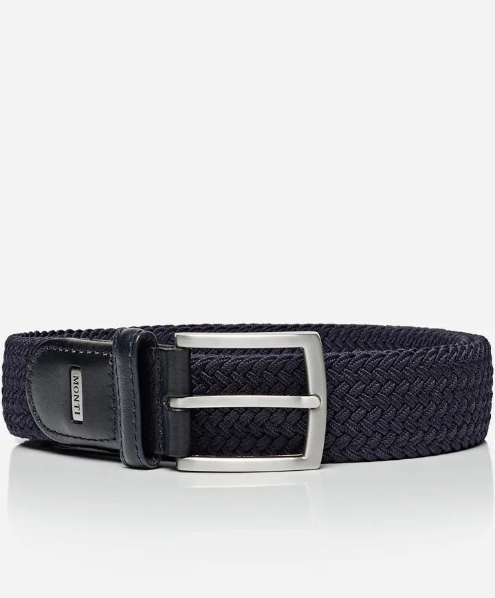 MONTI HAVANNA ELASTIC BRAIDED BELT  - NAVY