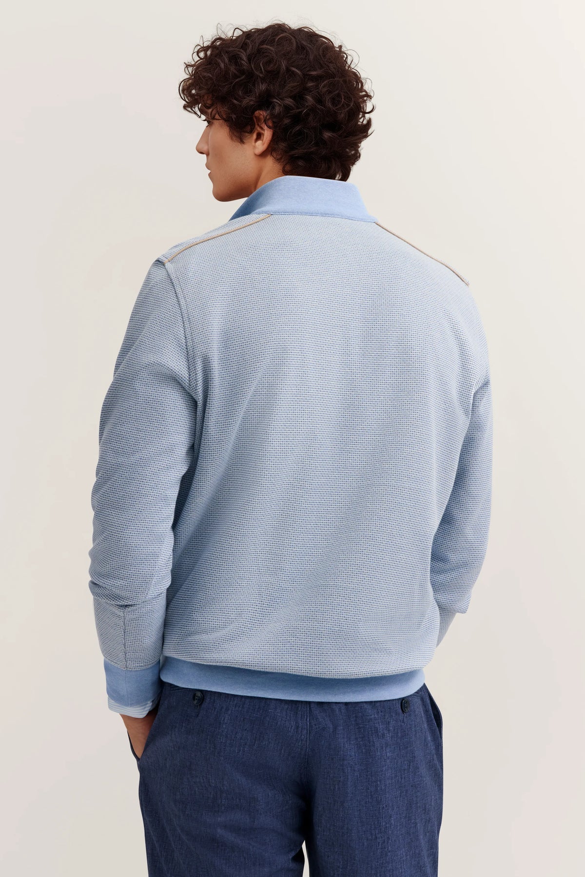 BUGATTI 1/4 ZIP SWEATSHIRT (15141E/320) - BABY BLUE