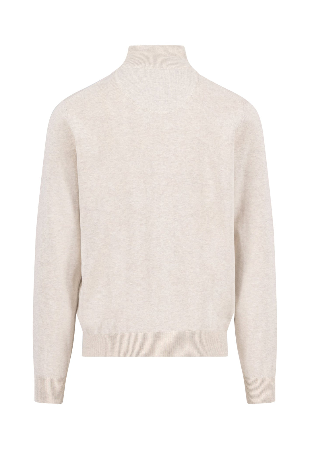 FYNCH HATTON 1/4 ZIP KNITWEAR  - BEIGE