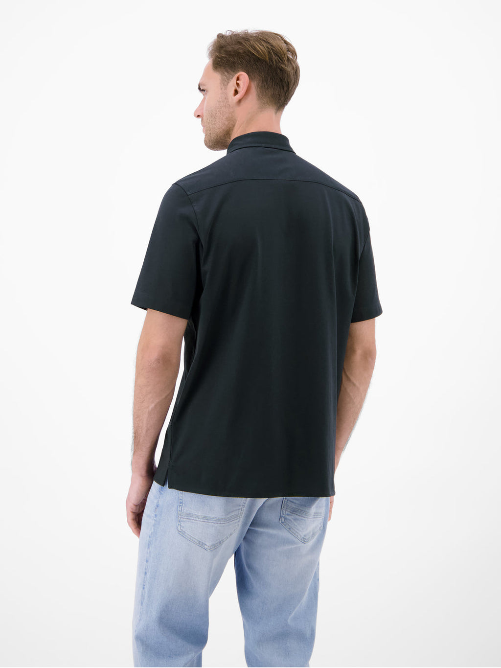 LERROS STRETCH JERSEY SHORT SLEEVE SHIRT - NAVY