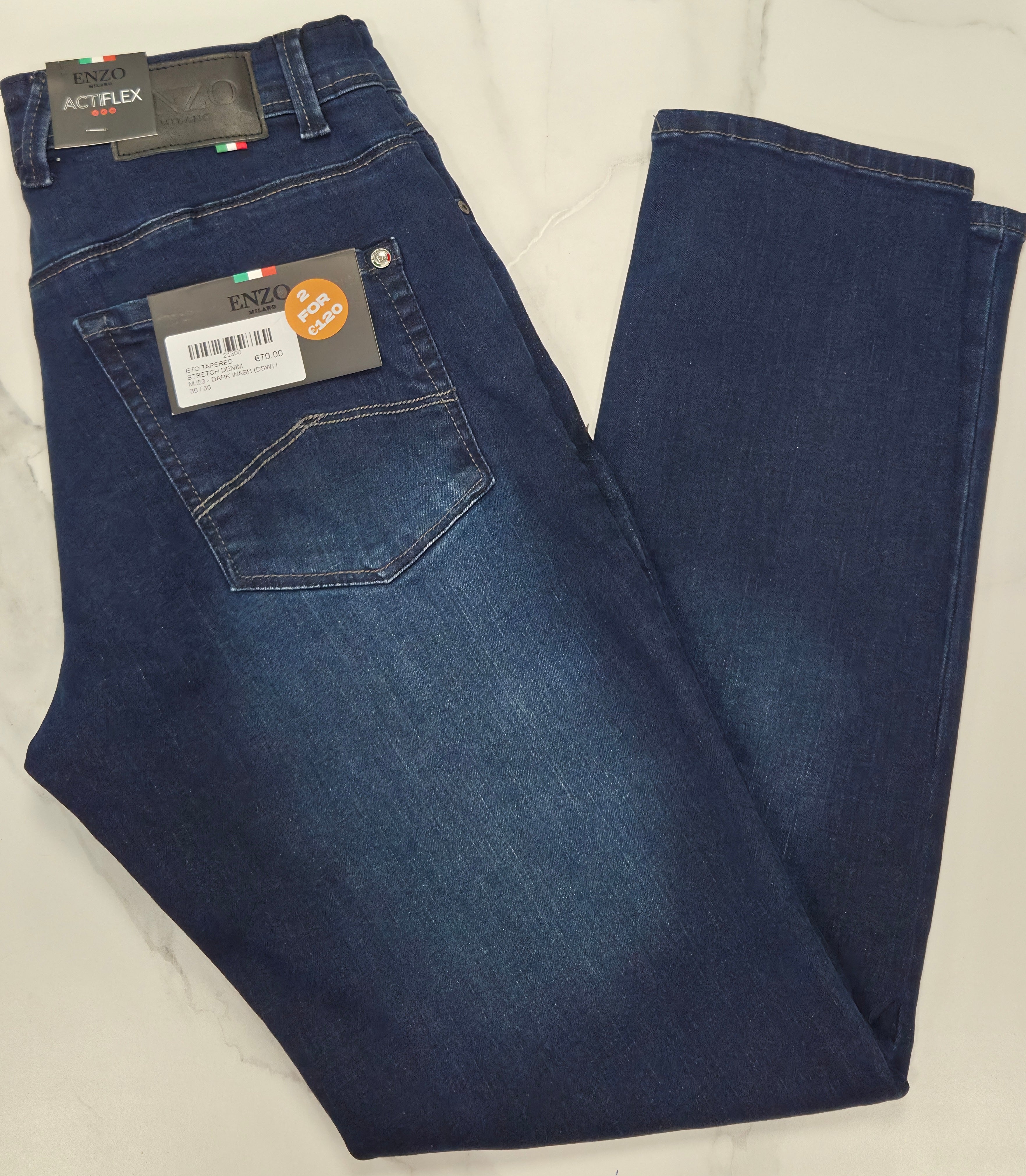 ENZO TAPERED STRETCH DENIM MJ53 - DARK WASH (DSW)
