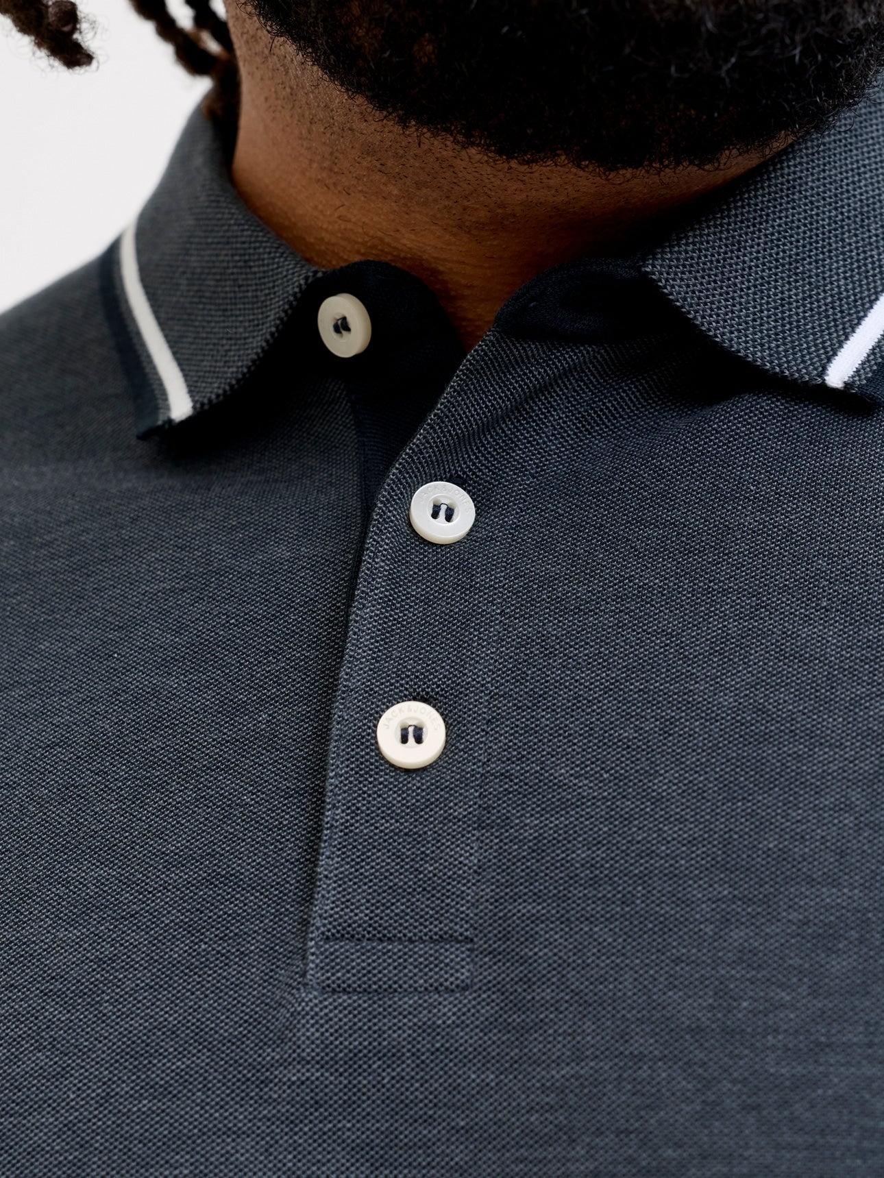JACK & JONES MIRAGE POLOSHIRT PLUS SIZE - CHARCOAL