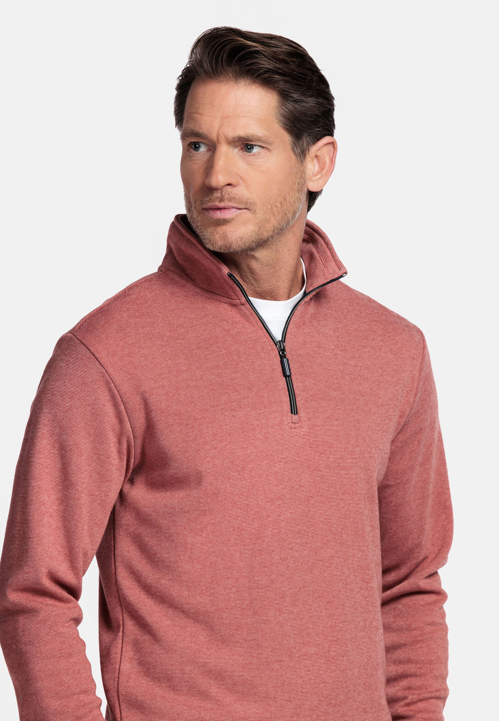 BAILEYS 1/4 ZIP SWEATSHIRT  - CORAL