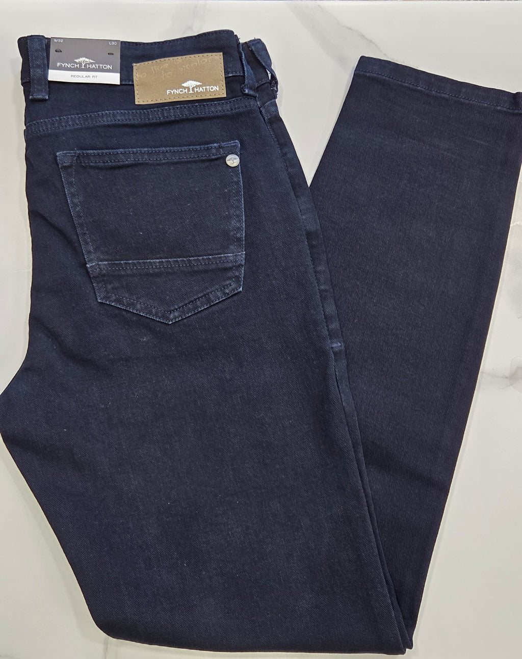 FYNCH HATTON STRETCH JEANS - BLUE/BLACK DENIM