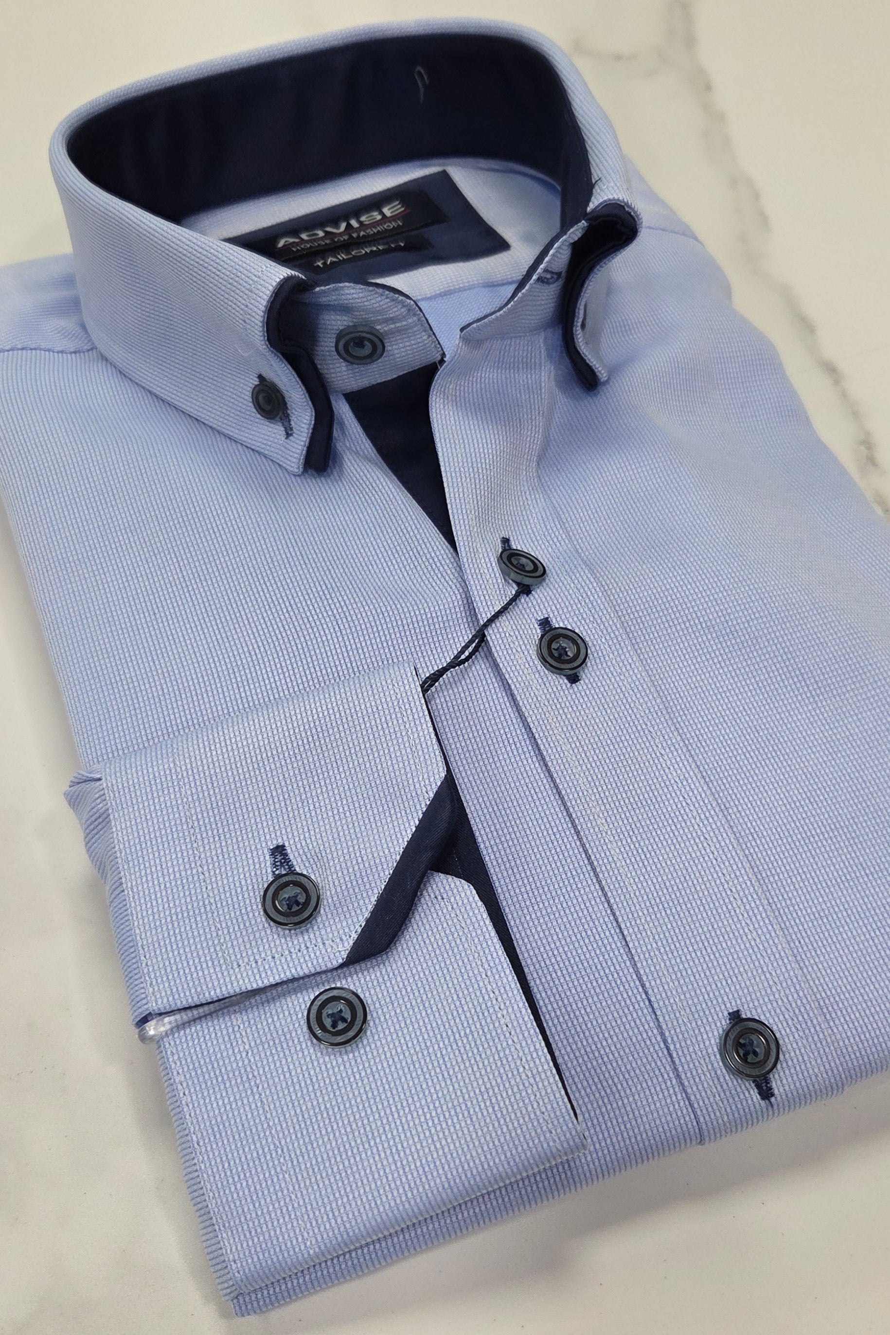 ADVISE DOUBLE COLLARFSHIRT (AD-896) - BLUE
