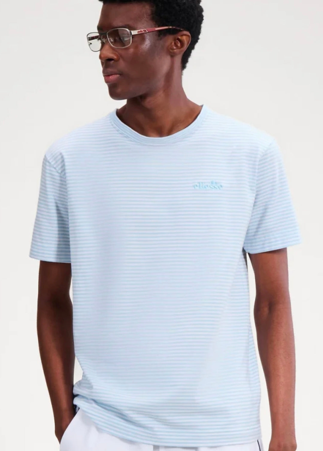 ELLESSE CARTEN T-SHIRT  - BLUE/WHITE