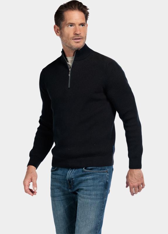 BAILEYS TEXTURED 1/4 ZIP KNITWEAR (528419/60) - NAVY