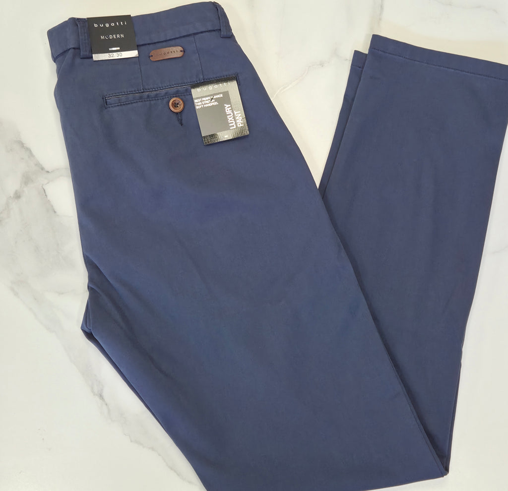 BUGATTI LUXURY STRETCH CHINO (16224E/370) - NAVY BLUE